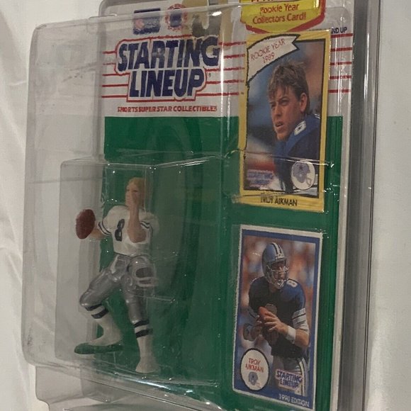 1990 TROY AIKMAN Starting Lineup ROOKIE SLU DALLAS COWBOYS w/ PROTECTIVE CASE! - Picture 4 of 7